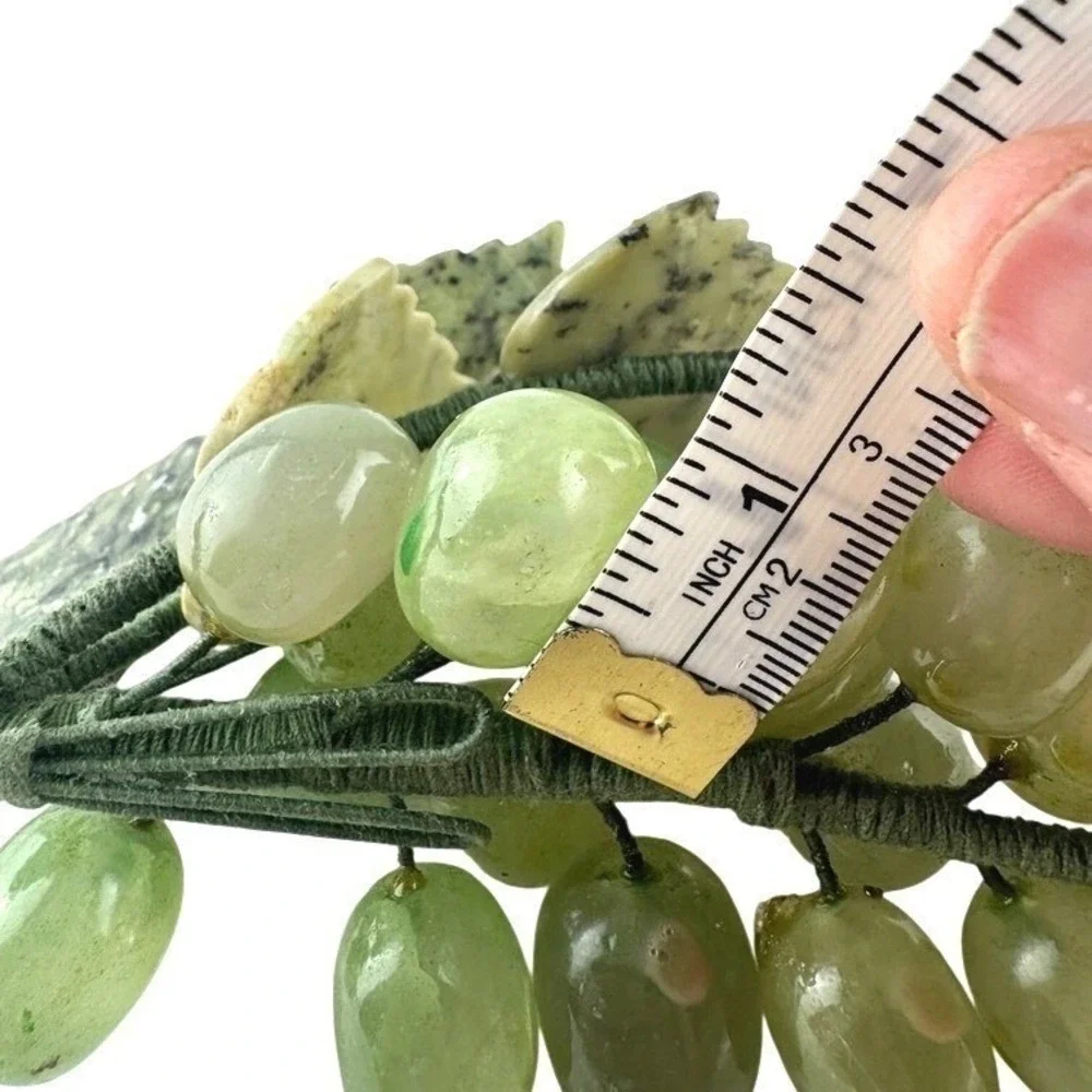 Vintage Jade Grapes Pair‎ Celadon Stone Fruit MCM Decor